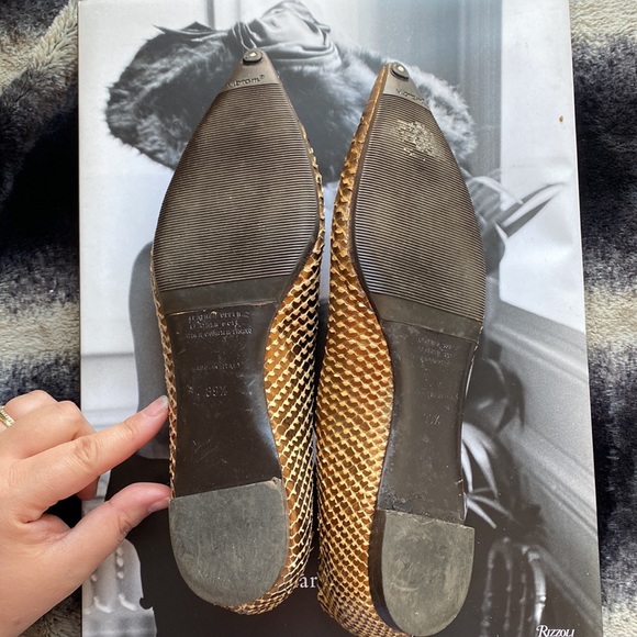 Used Devi Kroell snakeskin animal print leather flats. Size 39 1/2 - Picture 2 of 6